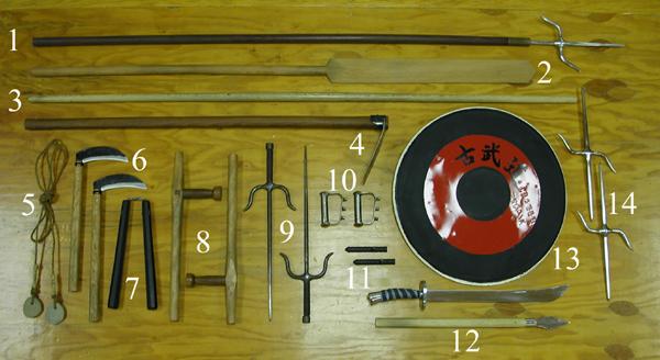 Traditional Kobudo weapons